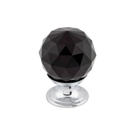 Black Crystal Knob ( Brass | Polished Chrome - Crystal Collection ) | Manufactured Globally