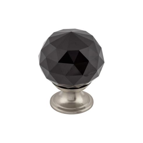 Black Crystal Knob ( Brass | Brushed Satin Nickel - Crystal Collection ) | Manufactured Globally