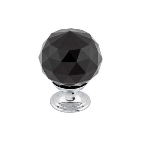Black Crystal Knob ( Brass | Polished Chrome - Crystal Collection ) | Manufactured Globally