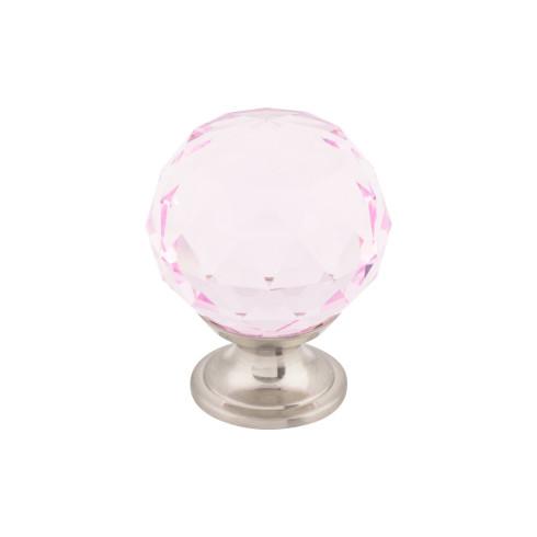 Pink Crystal Knob ( Brass | Brushed Satin Nickel - Crystal Collection ) | Manufactured Globally
