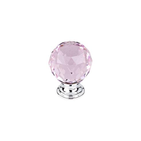 Pink Crystal Knob ( Brass | Polished Chrome - Crystal Collection ) | Manufactured Globally