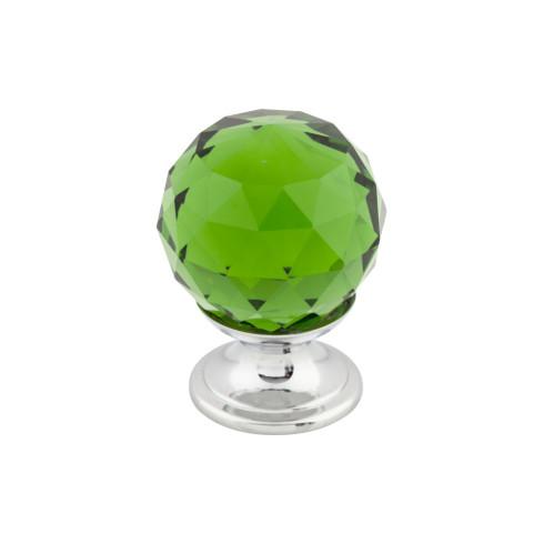 Green Crystal Knob ( Brass | Polished Chrome - Crystal Collection ) | Manufactured Globally