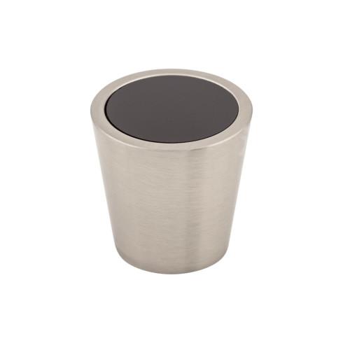 Black Crystal Center Knob ( Brass | Brushed Satin Nickel - Crystal Collection ) | Manufactured Globally