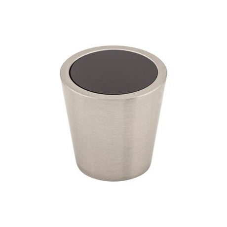 Black Crystal Center Knob ( Brass | Brushed Satin Nickel - Crystal Collection ) | Manufactured Globally