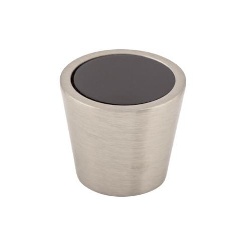 Black Crystal Center Knob ( Brass | Brushed Satin Nickel - Crystal Collection ) | Manufactured Globally