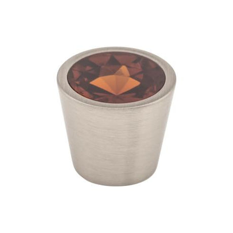 Perilla central de cristal para vino (latón | níquel satinado cepillado - Colección Crystal) | Fabricada globalmente