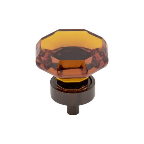 Wine Octagon Crystal Knob ( Brass | Oil Rubbed Bronze - Crystal Collection ) | Manufactured Globally
