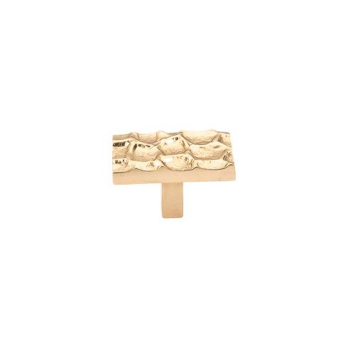Cobblestone Rectangle Knob ( Brass | Brass - Cobblestone Collection ) | Manufactured Globally