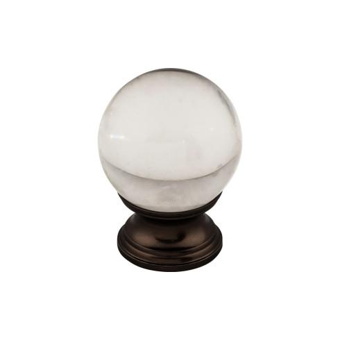 Clarity Clear Glass Round Knob ( Zinc Alloy | Oil Rubbed Bronze - Serene Collection ) | Manufactured Globally
