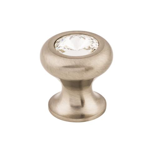 Hayley Crystal Knob Clear ( Brass | Brushed Satin Nickel - Serene Collection ) | Manufactured Globally