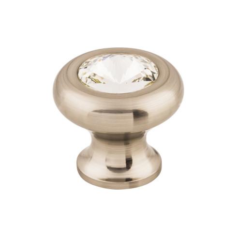 Hayley Crystal Knob Clear ( Brass | Brushed Satin Nickel - Serene Collection ) | Manufactured Globally