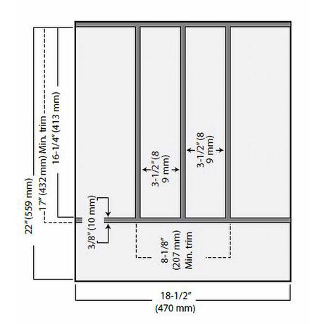 UT-15/24 ( Organizer | Drawer Solution - Trimmable Utensil Insert )