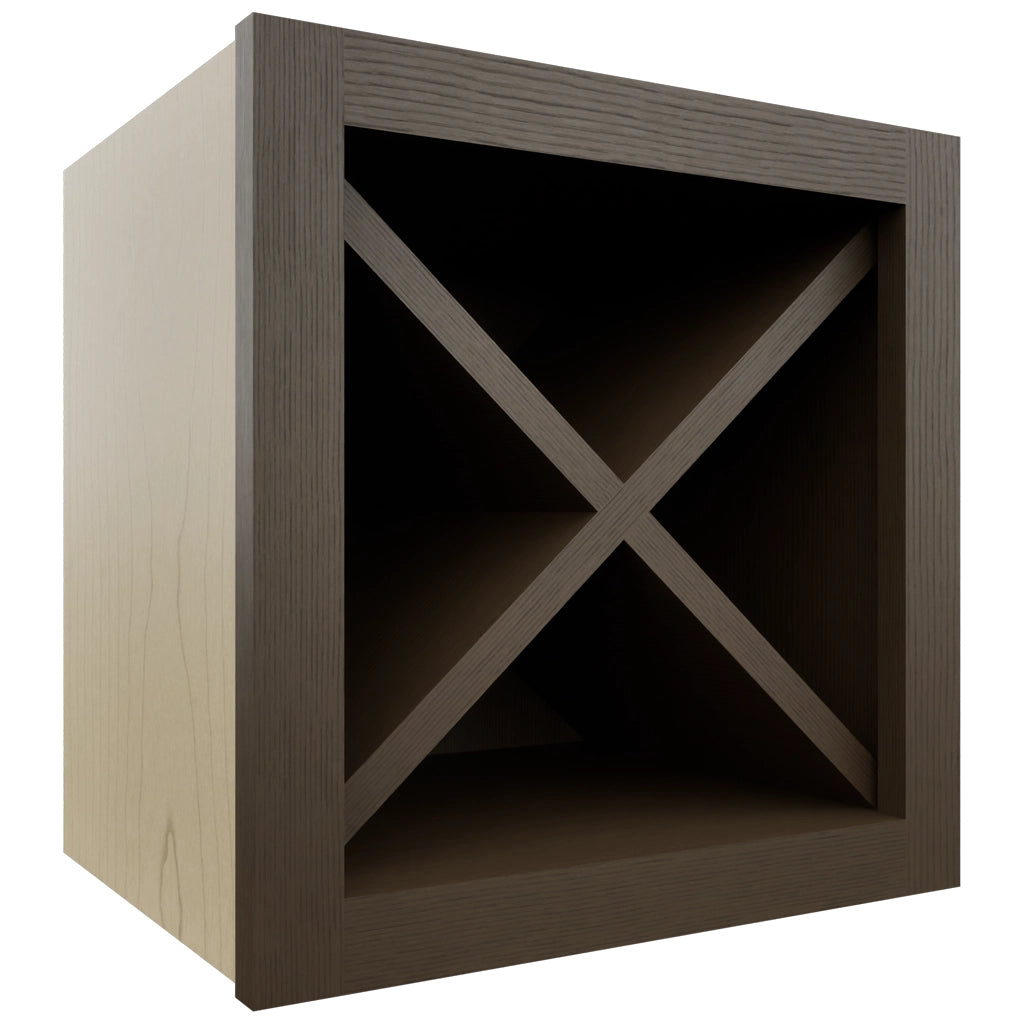 Fabuwood Canyon Oak WR15X15 Wall Wine Rack, Front View