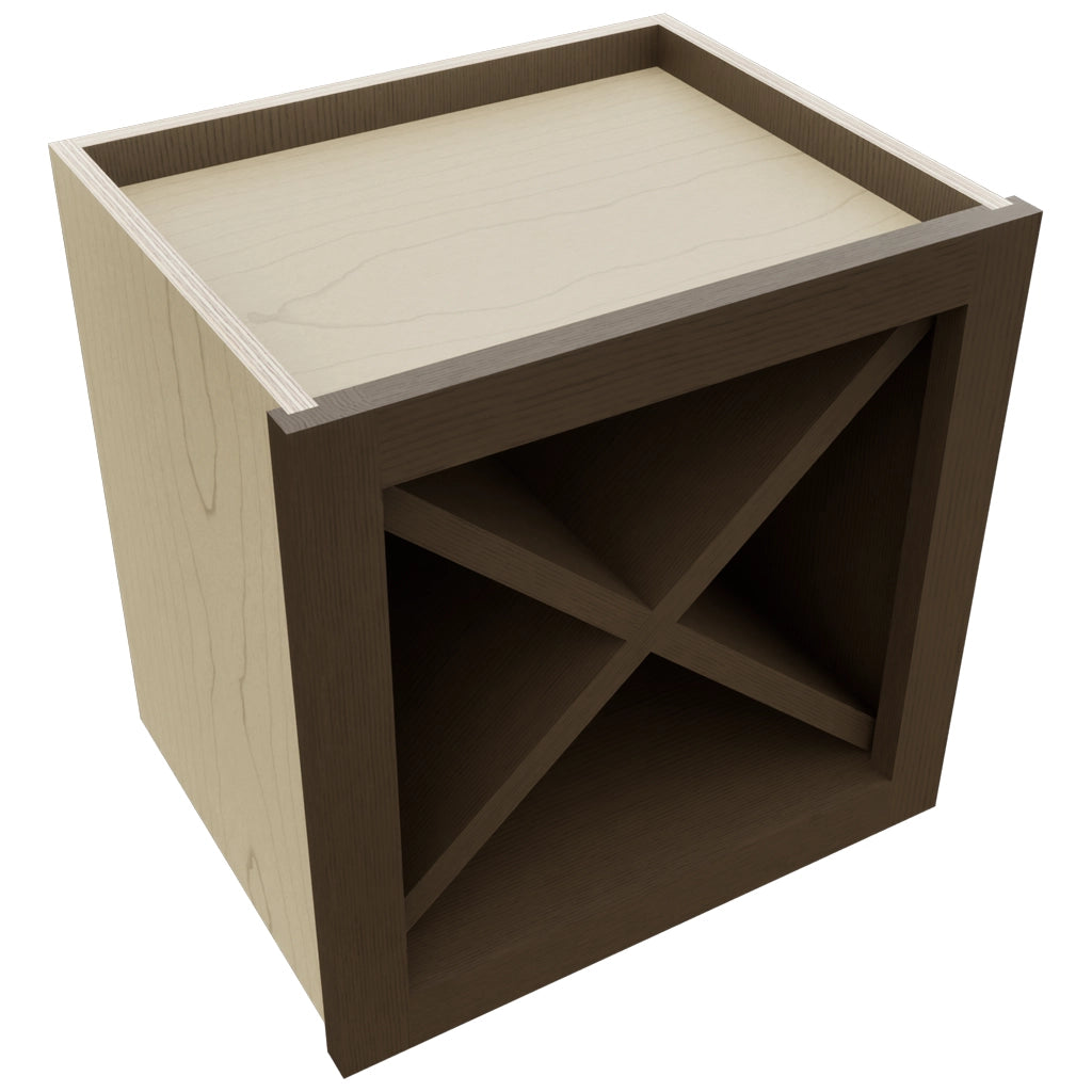 Fabuwood Canyon Oak WR15X15 Wall Wine Rack, Top View