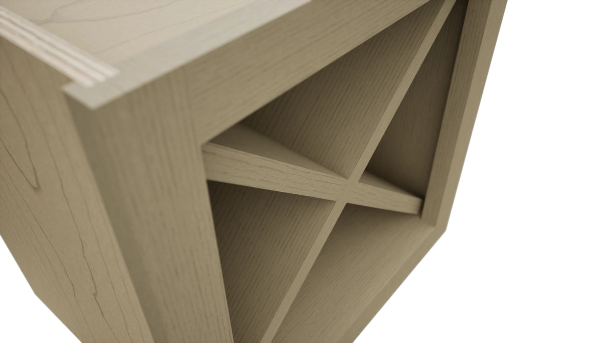 Fabuwood Desert Oak WR15X15 Wall Wine Rack, Detail View