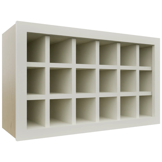 Fabuwood Dove WR3018 Wall Wine Rack, Front View