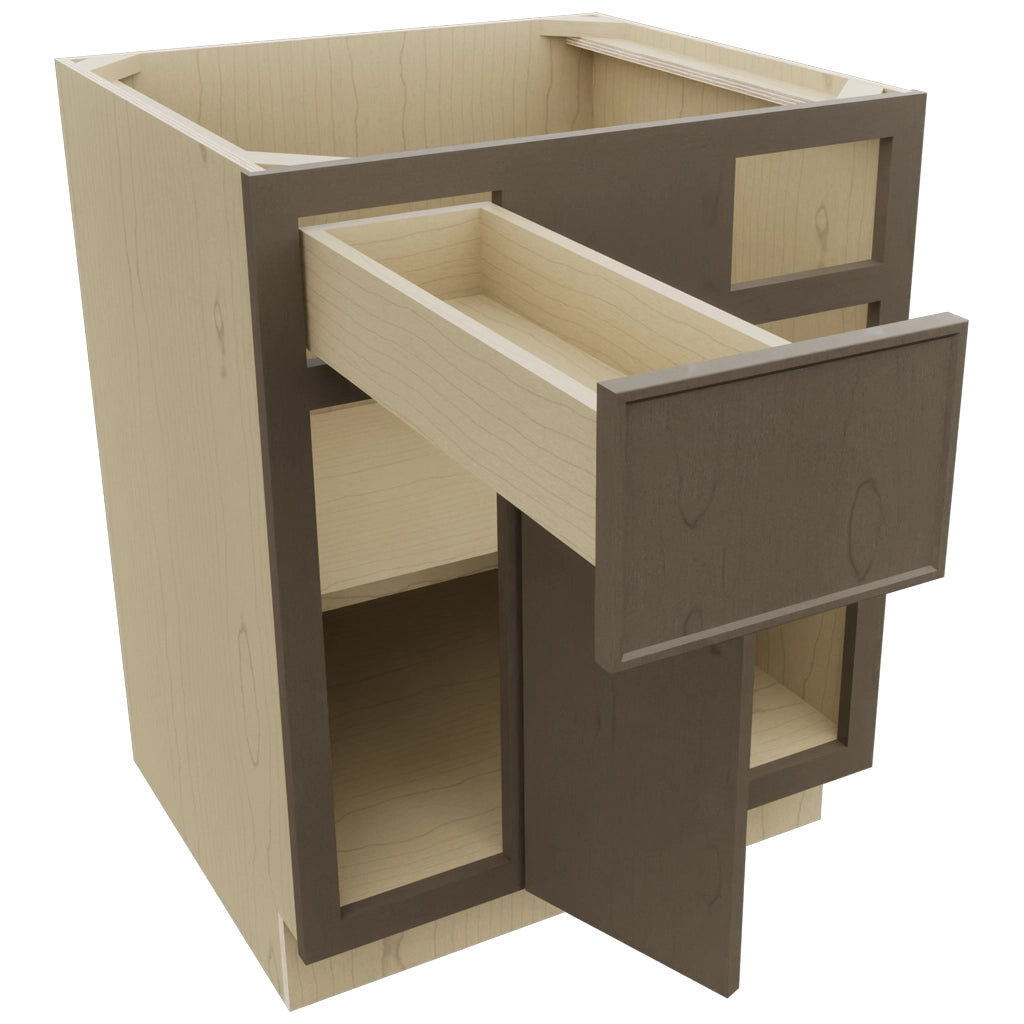 Fabuwood Echo Mocha BLB36/39 Base Corner Blind Cabinet, Open View