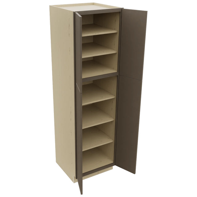 Fabuwood Echo Mocha TP242484 Tall Pantry Cabinet, Open View