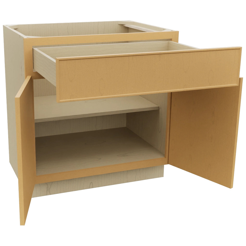 Fabuwood Echo Timber B33SDF Base Standard Cabinet, Open View