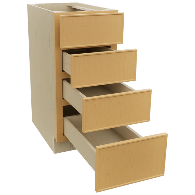 Fabuwood Echo Timber DB15-4 Base 4 Drawers Cabinet, Open View