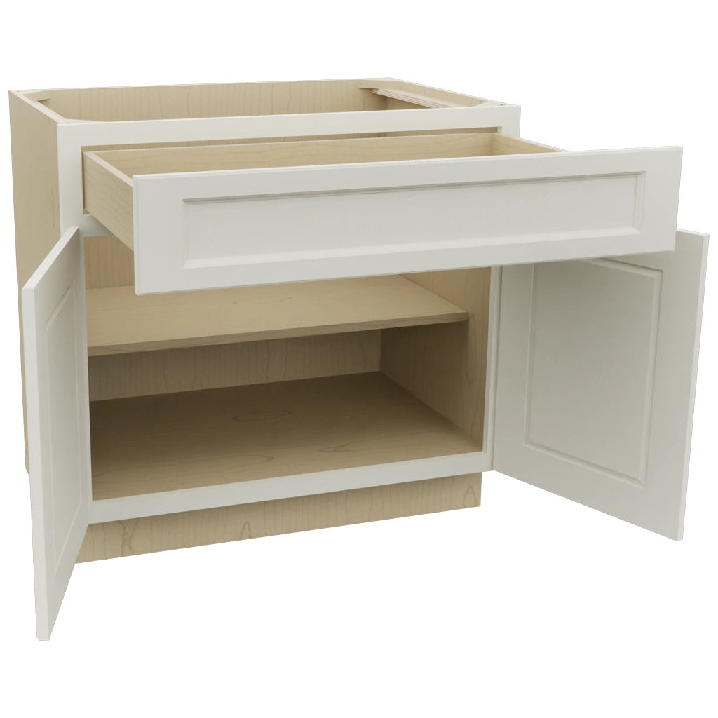Fabuwood Fusion Dove B36SDF Base Standard Cabinet, Open View
