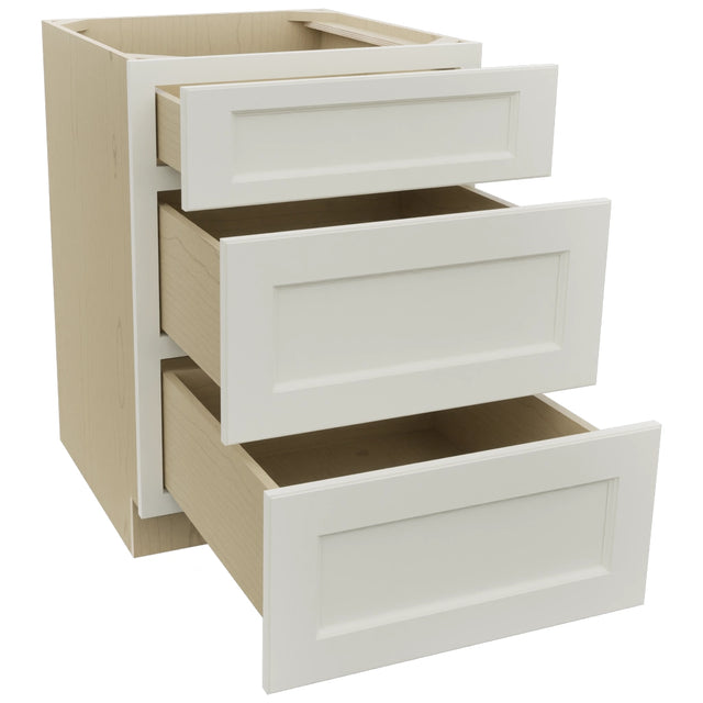 Fabuwood Fusion Dove DB24 Base 3 Drawers Cabinet, Open View