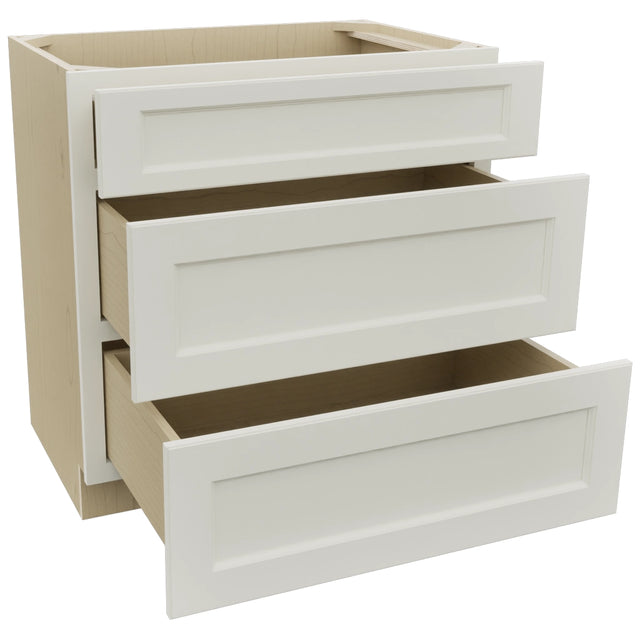 Fabuwood Fusion Dove VDB33-34 Vanity Drawer Cabinet, Open View