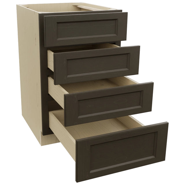 Fabuwood Fusion Kona DB21-4 Base 4 Drawers Cabinet, Open View