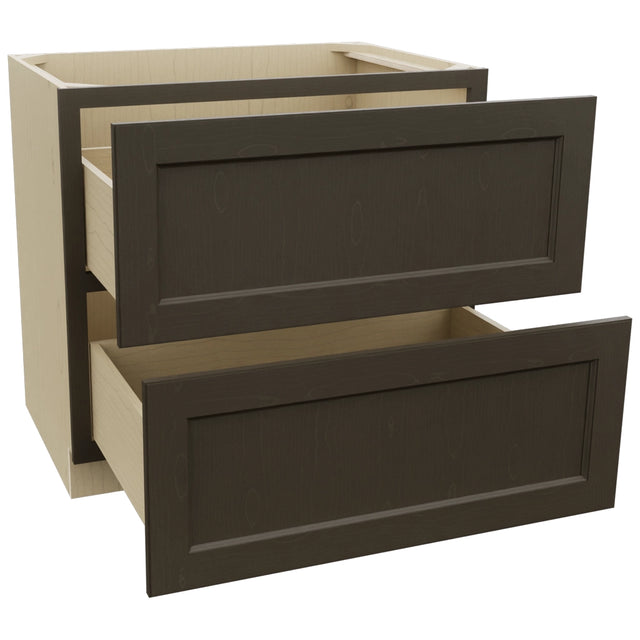 Fabuwood Fusion Kona DB36-2 Base 2 Drawers Cabinet, Open View