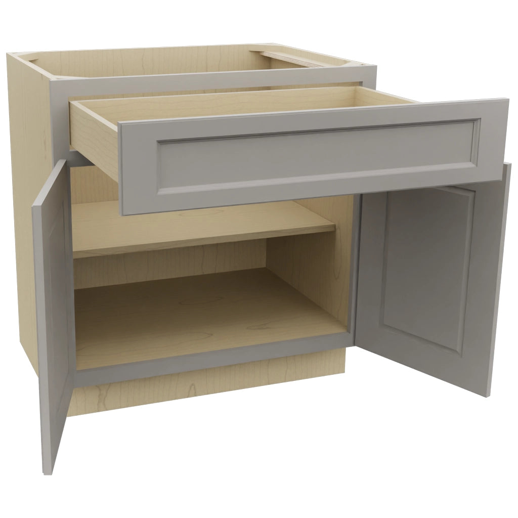 Fabuwood Fusion Nickel B33SDF Base Standard Cabinet, Open View