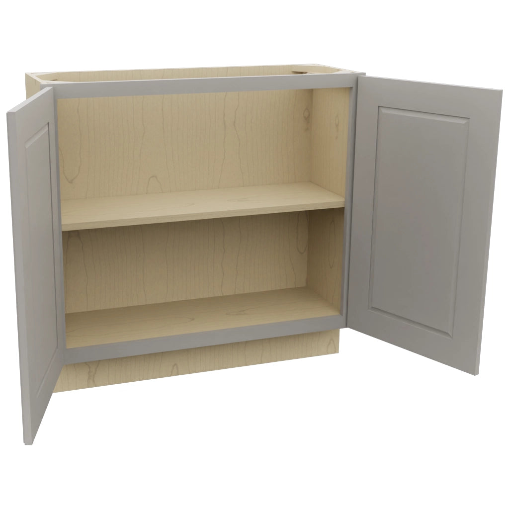 Fabuwood Fusion Nickel B36FD-12D Base Full Door Cabinet, Open View