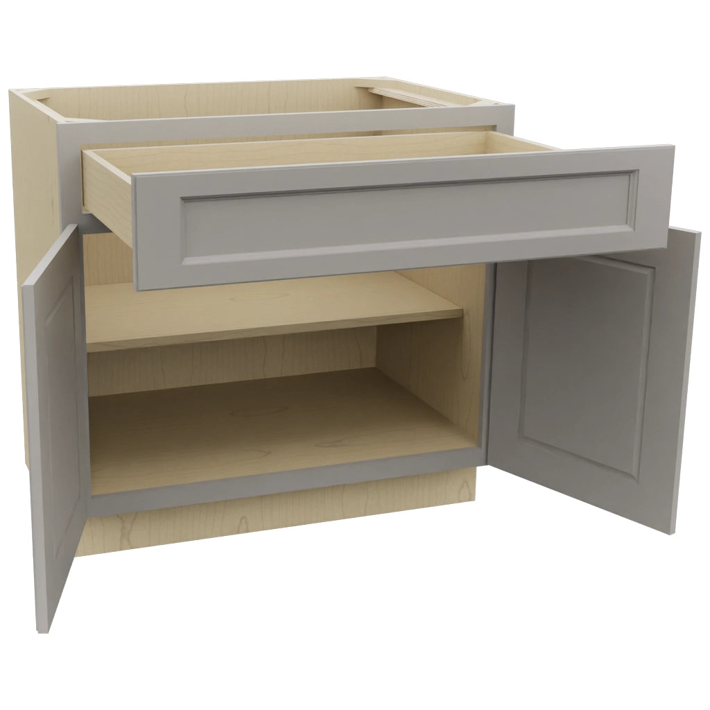 Fabuwood Fusion Nickel B36SDF Base Standard Cabinet, Open View