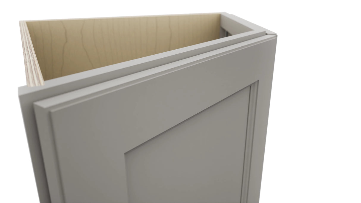 Fabuwood Fusion Nickel BRA24 Base Return Angle Cabinet, Detail View
