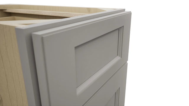 Fabuwood Fusion Nickel DB15 Base 3 Drawers Cabinet, Detail View
