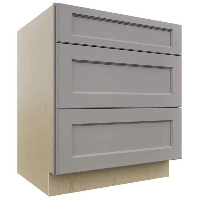 Fabuwood Fusion Nickel DB30 Base 3 Drawers Cabinet, Front View