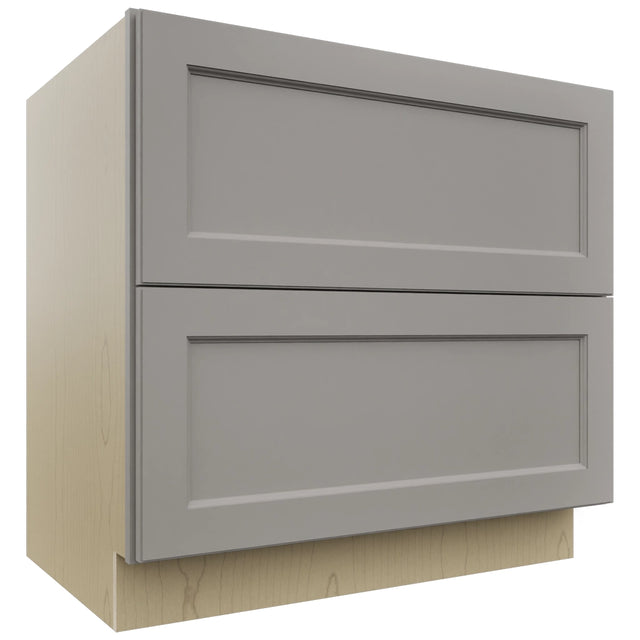 Fabuwood Fusion Nickel DB36-2 Base 2 Drawers Cabinet, Front View