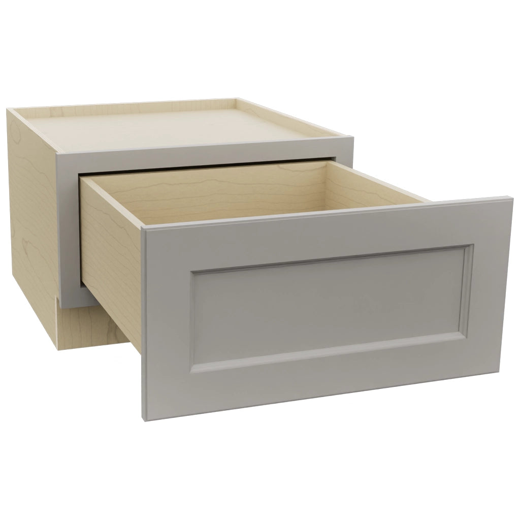 Fabuwood Fusion Nickel DBS24 Base Bench Seat Cabinet, Open View