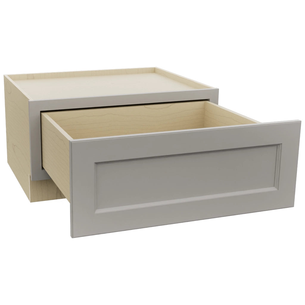 Fabuwood Fusion Nickel DBS30 Base Bench Seat Cabinet, Open View