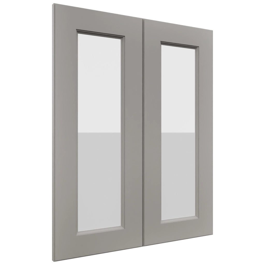 Fabuwood Fusion Nickel DS GDW2430 Wall Glass Door, Front View
