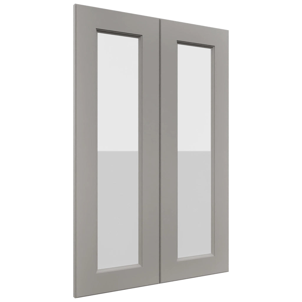 Fabuwood Fusion Nickel DS GDW2436 Wall Glass Door, Front View