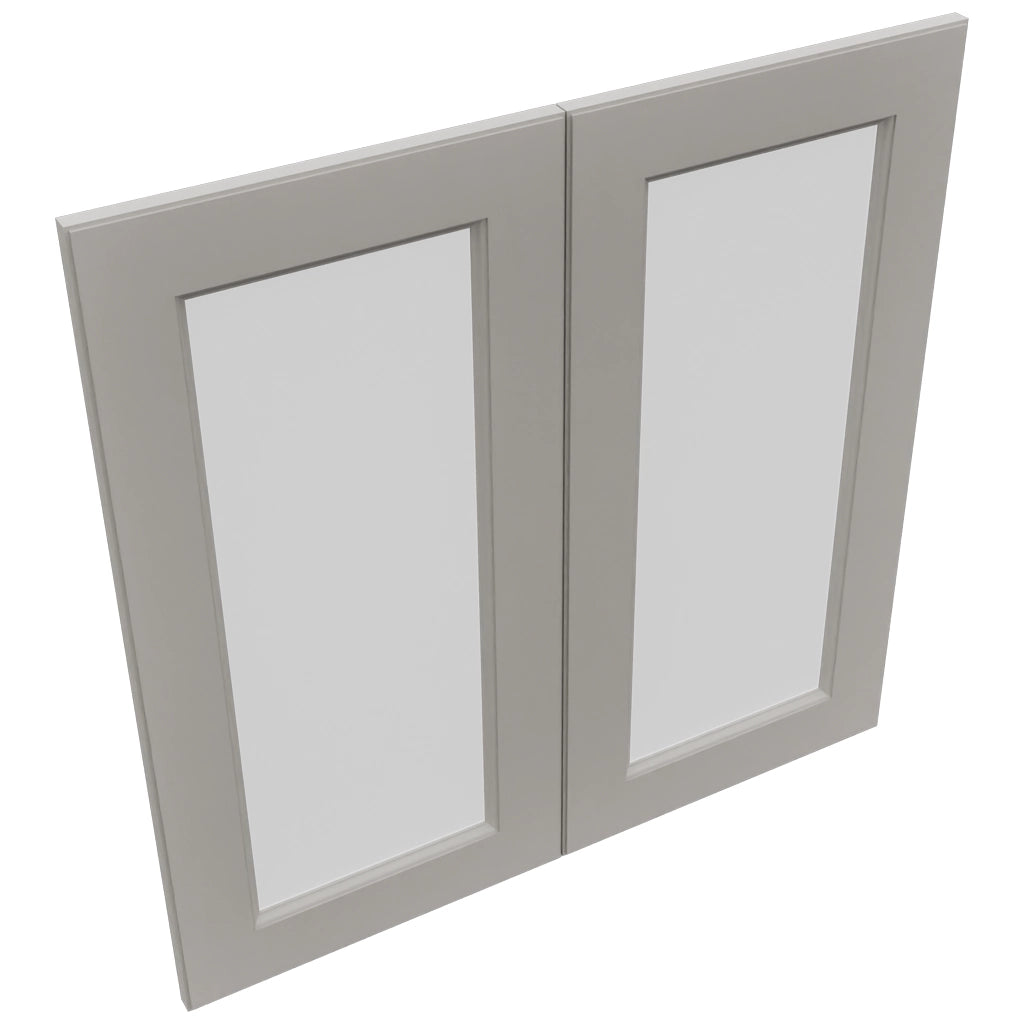 Fabuwood Fusion Nickel DS GDW3030 Wall Glass Door, Top View