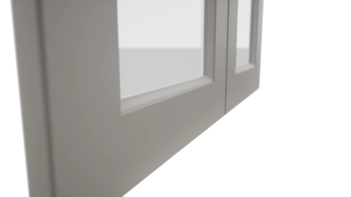 Fabuwood Fusion Nickel DS GDW3030 Wall Glass Door, Detail View