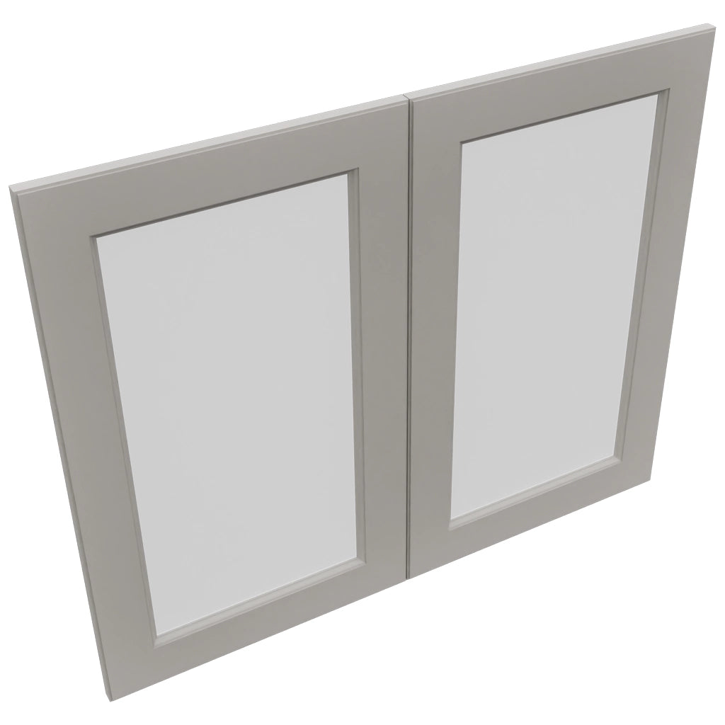 Fabuwood Fusion Nickel DS GDW3630 Wall Glass Door, Top View