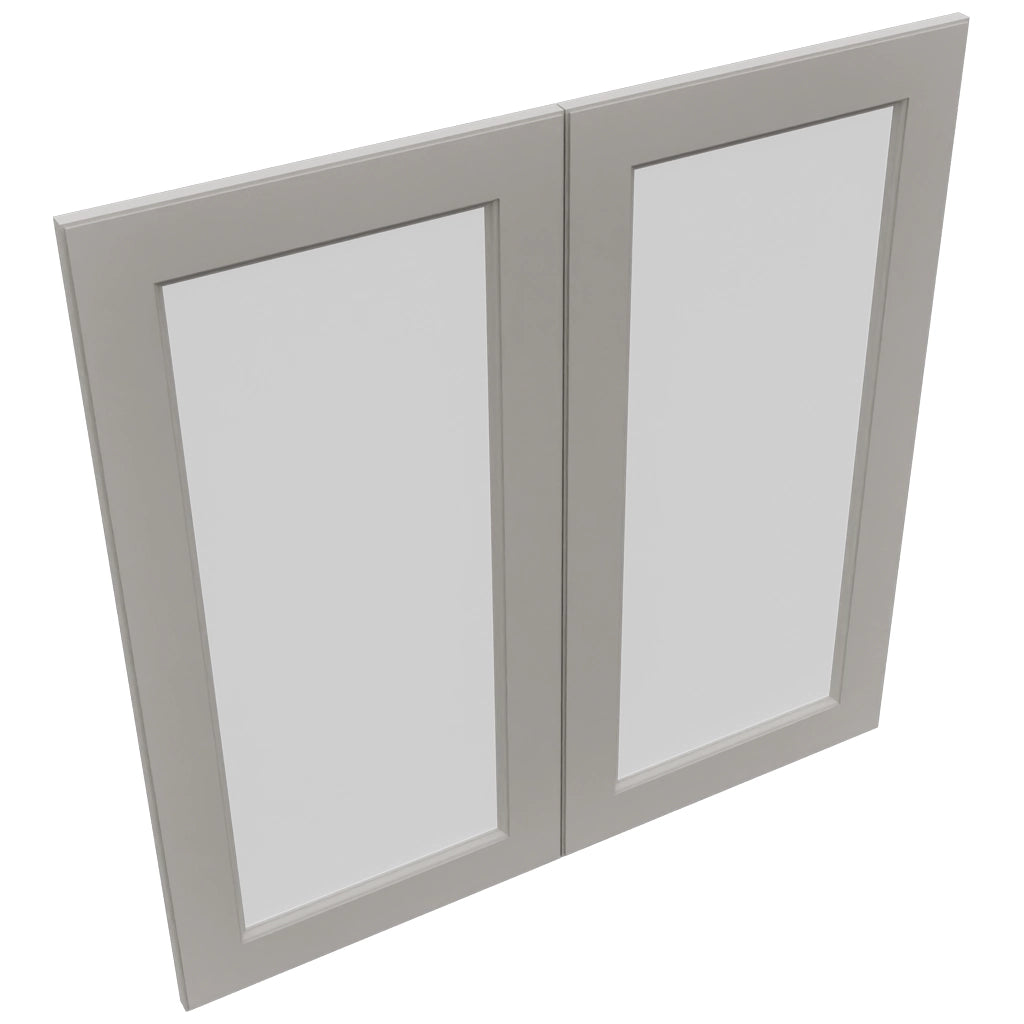 Fabuwood Fusion Nickel DS GDW3636 Wall Glass Door, Top View