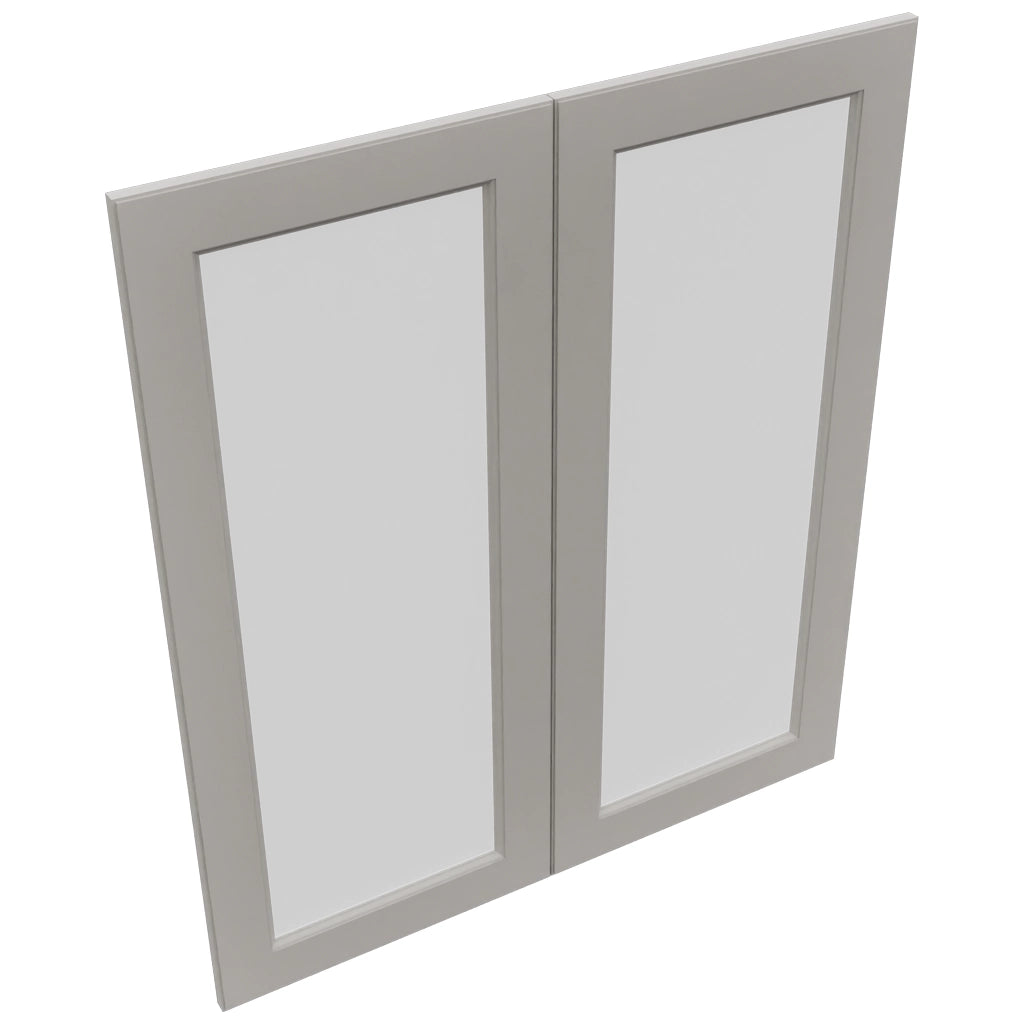 Fabuwood Fusion Nickel DS GDW3642 Wall Glass Door, Top View