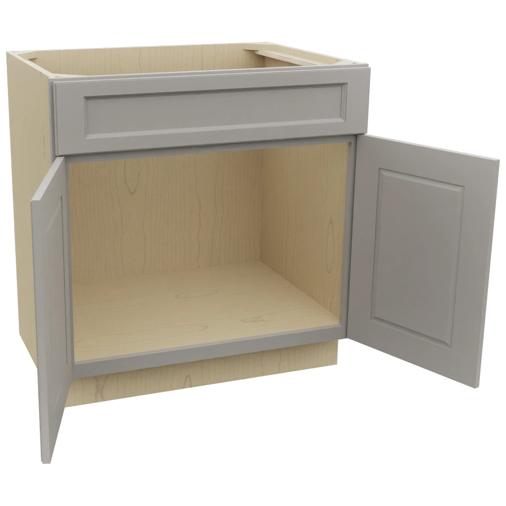 Fabuwood Fusion Nickel SB33SDF Base Sink Cabinet, Open View