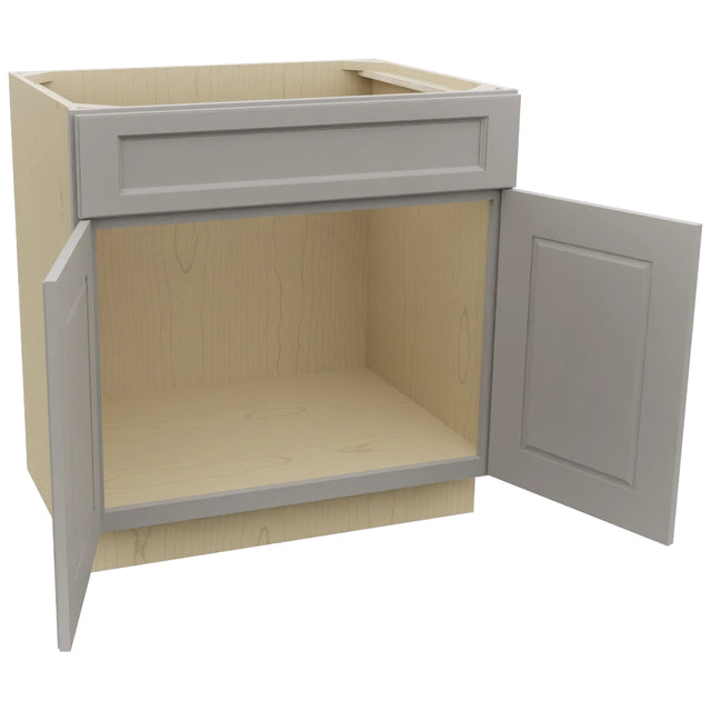 Fabuwood Fusion Nickel SB33SDF Base Sink Cabinet, Open View