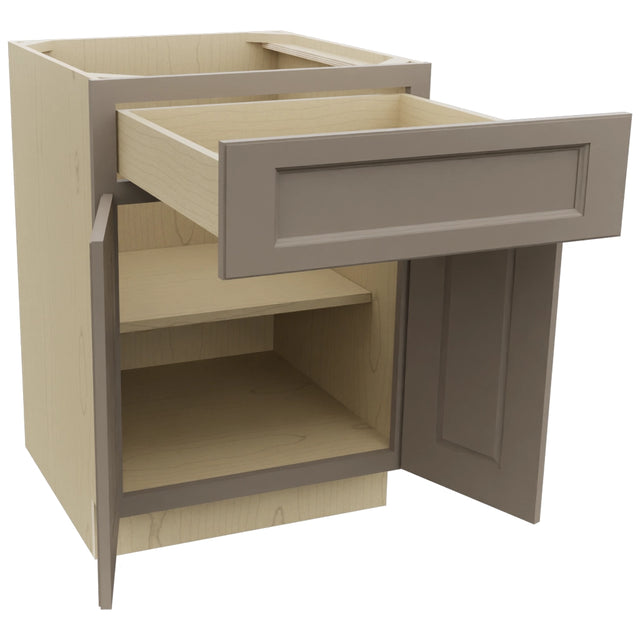 Fabuwood Fusion Oyster B24 Base Standard Cabinet, Open View