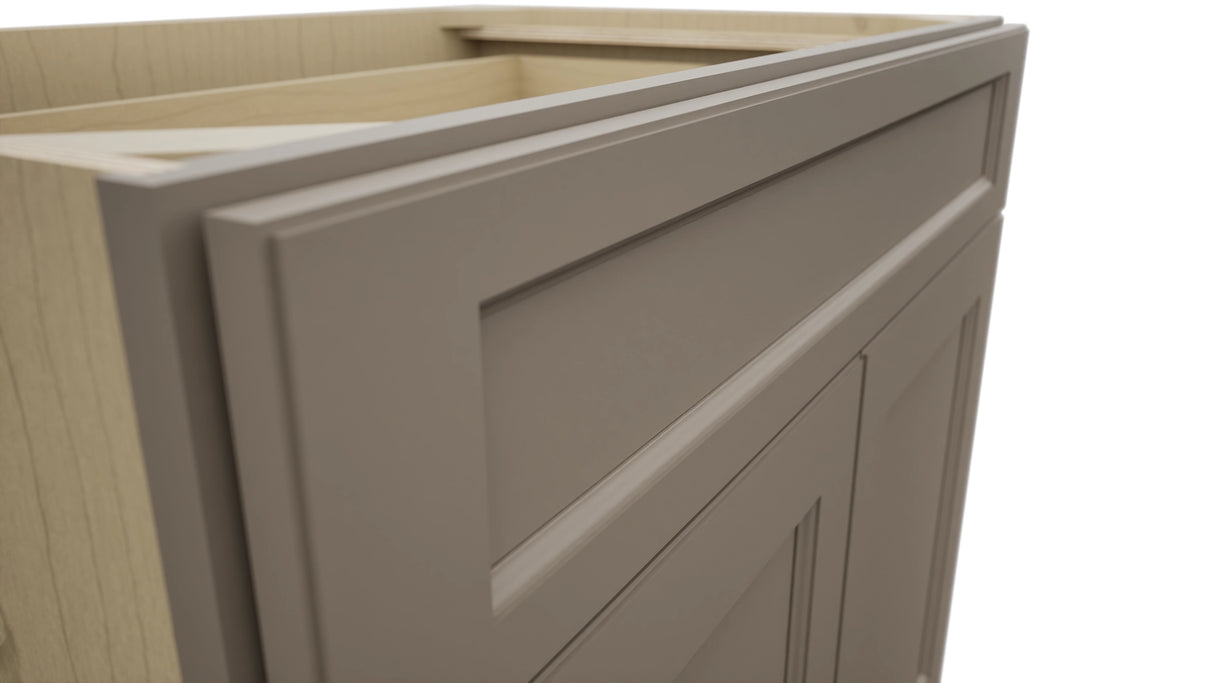 Fabuwood Fusion Oyster B36SDF Base Standard Cabinet, Detail View