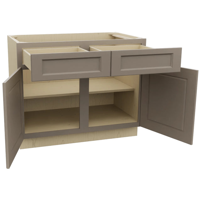 Fabuwood Fusion Oyster B42 Base Standard Cabinet, Open View